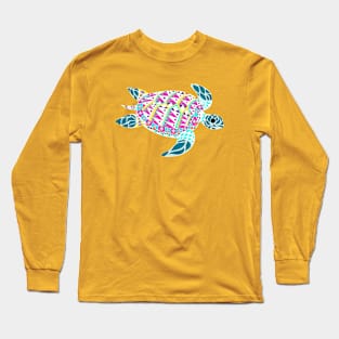 magical tropical turtle ecopop carey caguama art wallpaper Long Sleeve T-Shirt